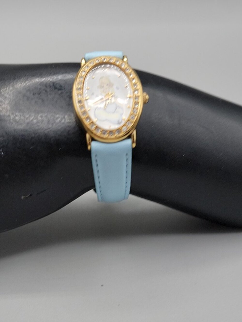 Valdawn Precious Moments 2003 Quartz Watch Rhinestone Bezel 7" Leather Band 22mm - Picture 4 of 15